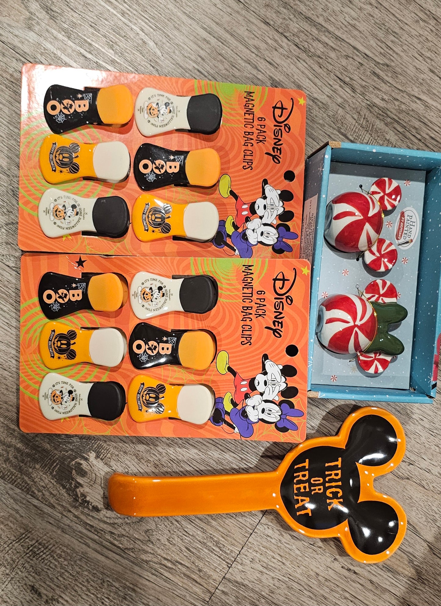 Clips de Halloween, Saleros Navidad Y porta cucharas Mickey - liquidación