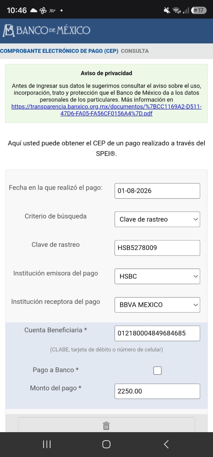 Entregas y Transferencias