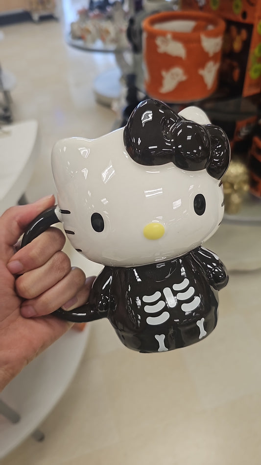 Hello Kitty Tasa Halloween Esqueleto