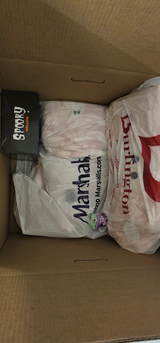 Cojin boo, frazada fantasma rosa, panties JC y ranita BBW liquidación