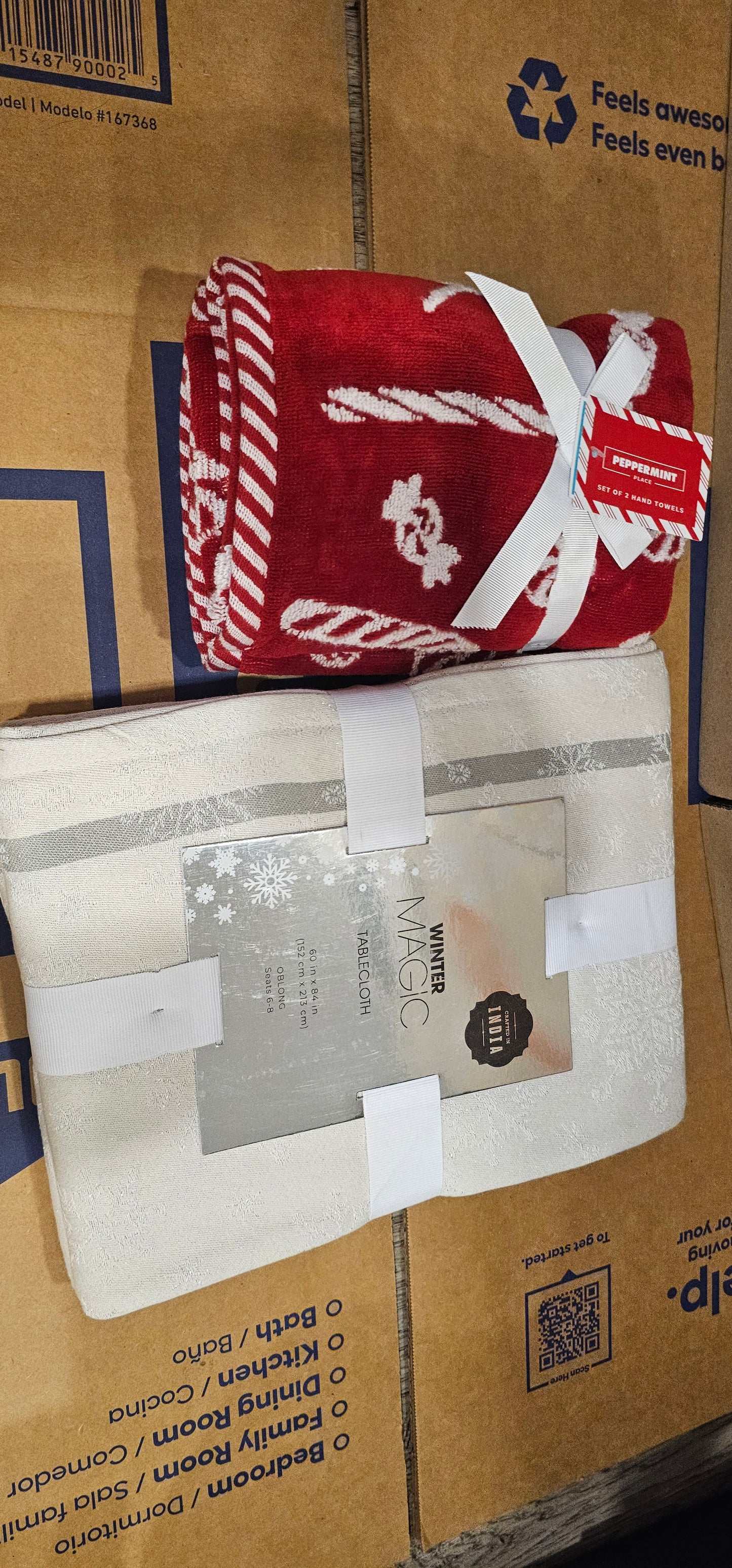 Toallas manos Navidad y mantel Navidad Anticipo